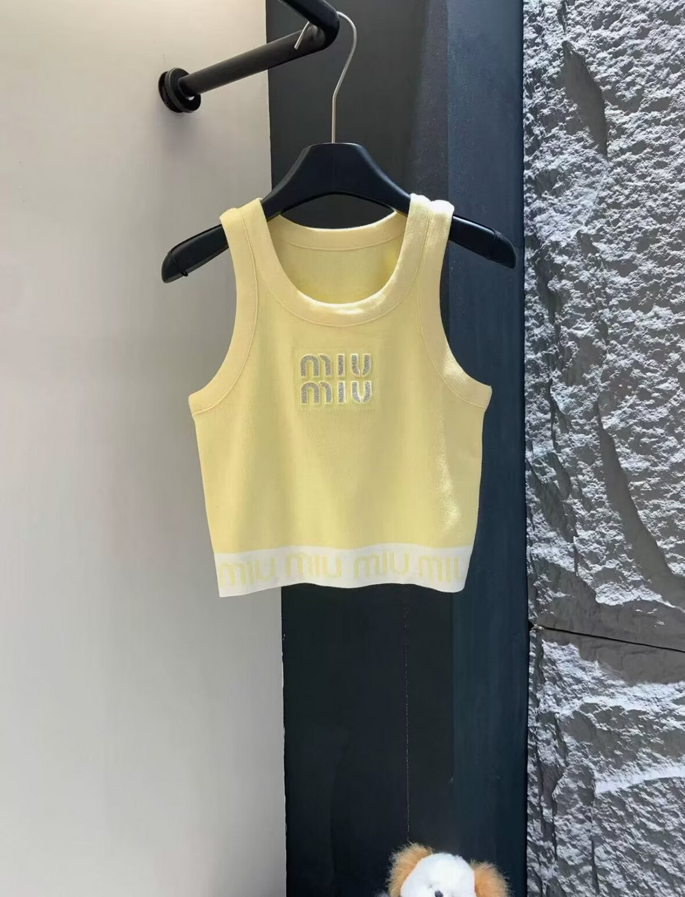 Miu Miu Yellow Tank Top with Logo